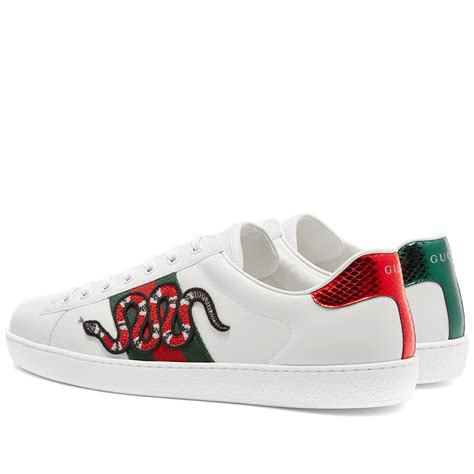 gucci snake trainers|gucci ace embellished leather sneakers.